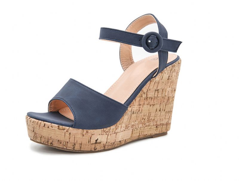 Nikki Dames Wedges - Blauw