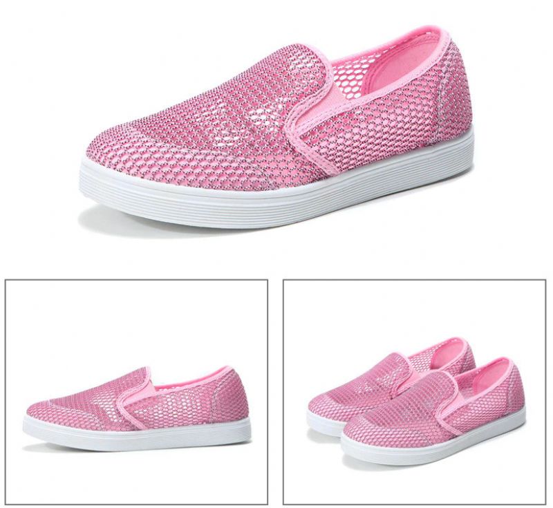 Ninel Dames Mode Platte Ademende Loafers Schoenen - Roze