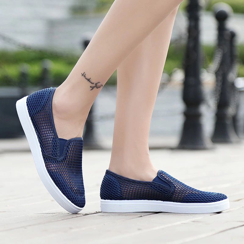 Ninel Dames Mode Platte Ademende Loafers Schoenen - Roze
