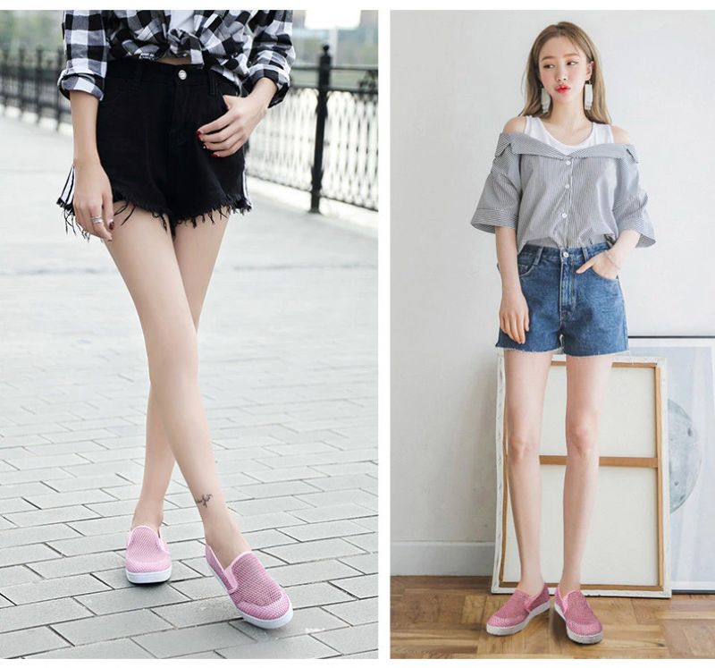 Ninel Dames Mode Platte Ademende Loafers Schoenen - Roze