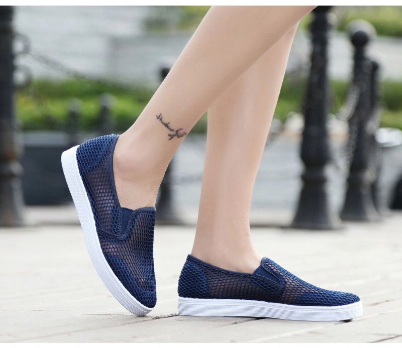 Ninel Dames Mode Platte Ademende Loafers Schoenen - Roze