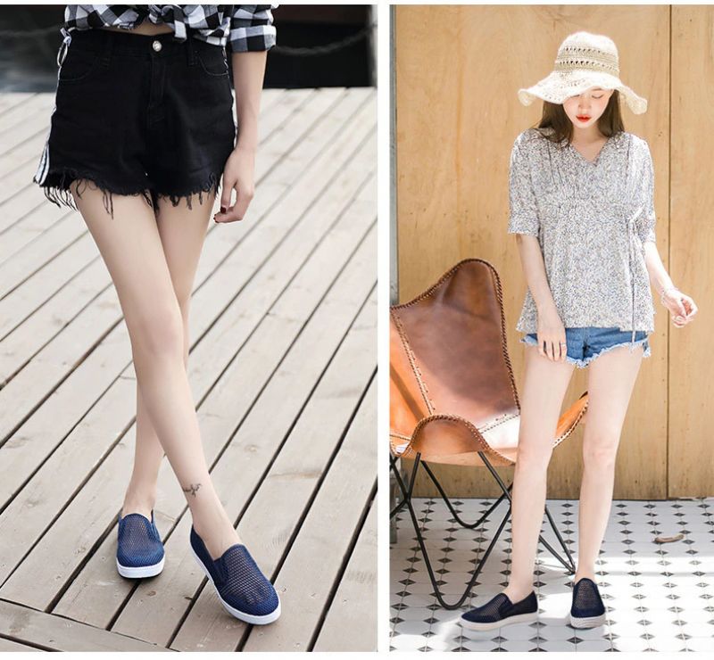 Ninel Dames Mode Platte Ademende Loafers Schoenen - Roze