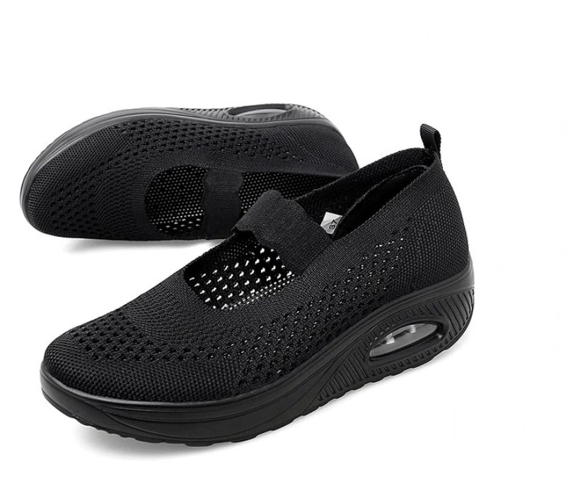 Ninoska Platform Slip-on Schoenen Voor Dames Zwarte - Zwart