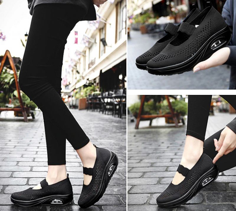 Ninoska Platform Slip-on Schoenen Voor Dames Zwarte - Zwart