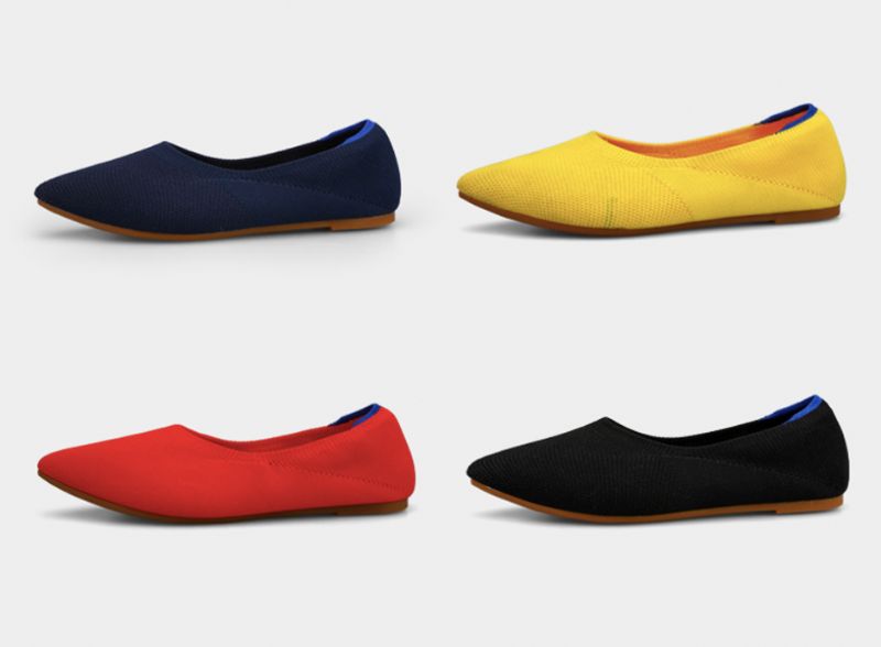 Ninsar Dames Platte Zwarte Schoenen - Zwart