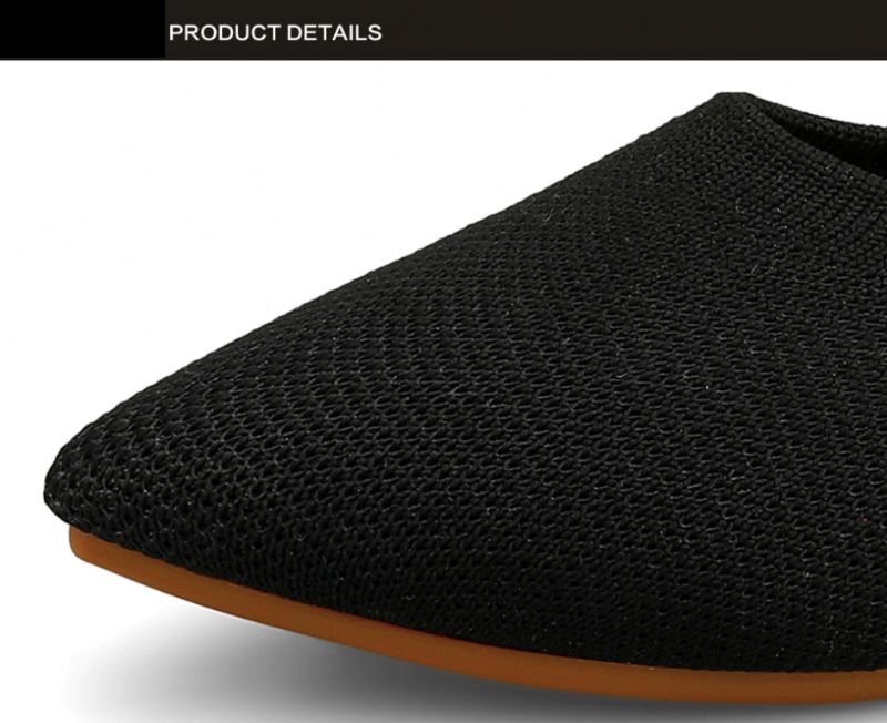 Ninsar Dames Platte Zwarte Schoenen - Zwart