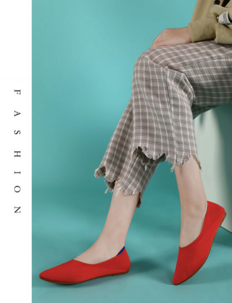 Ninsar Dames Platte Zwarte Schoenen - Zwart