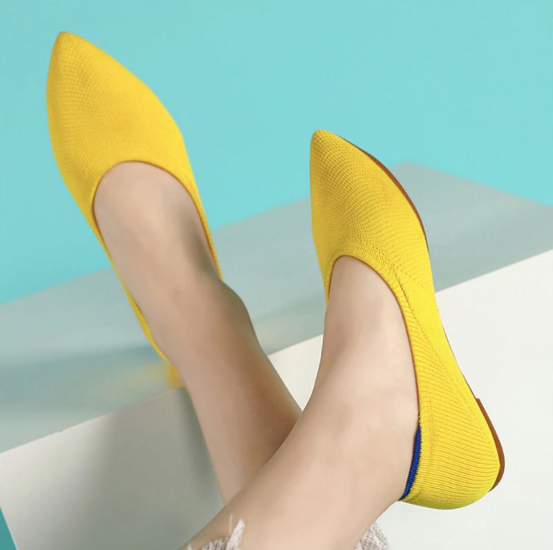 Ninsar Dames Platte Zwarte Schoenen - Zwart