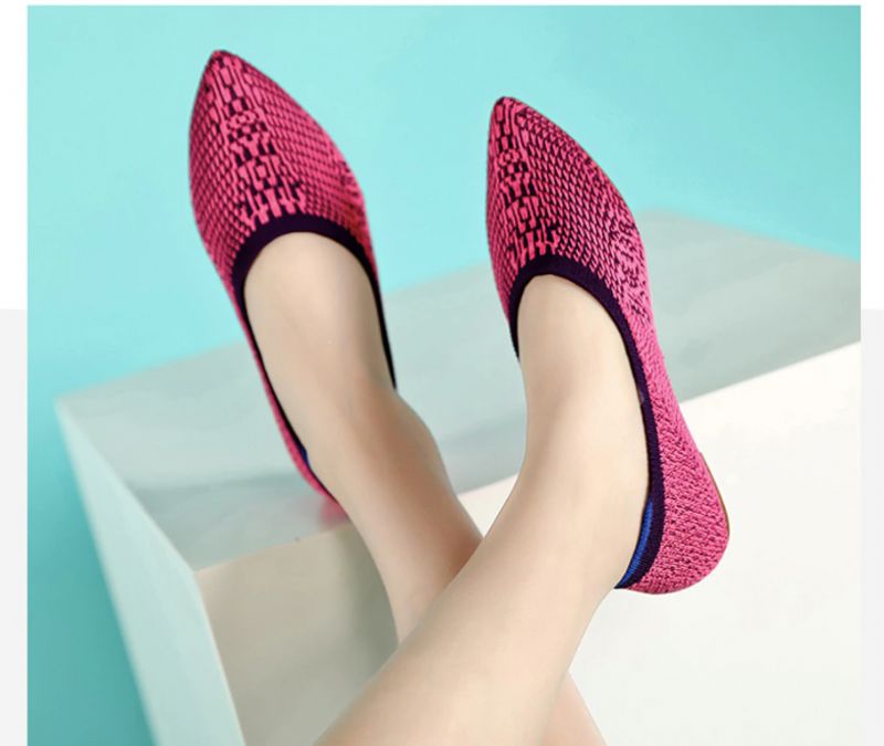 Ninsar Dames Platte Zwarte Schoenen - Zwart