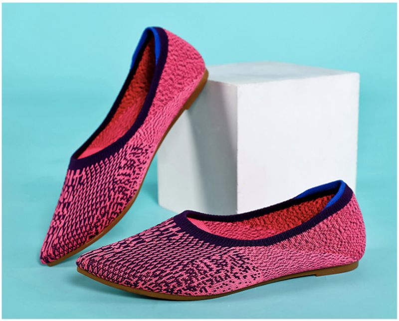 Ninsar Dames Platte Zwarte Schoenen - Zwart