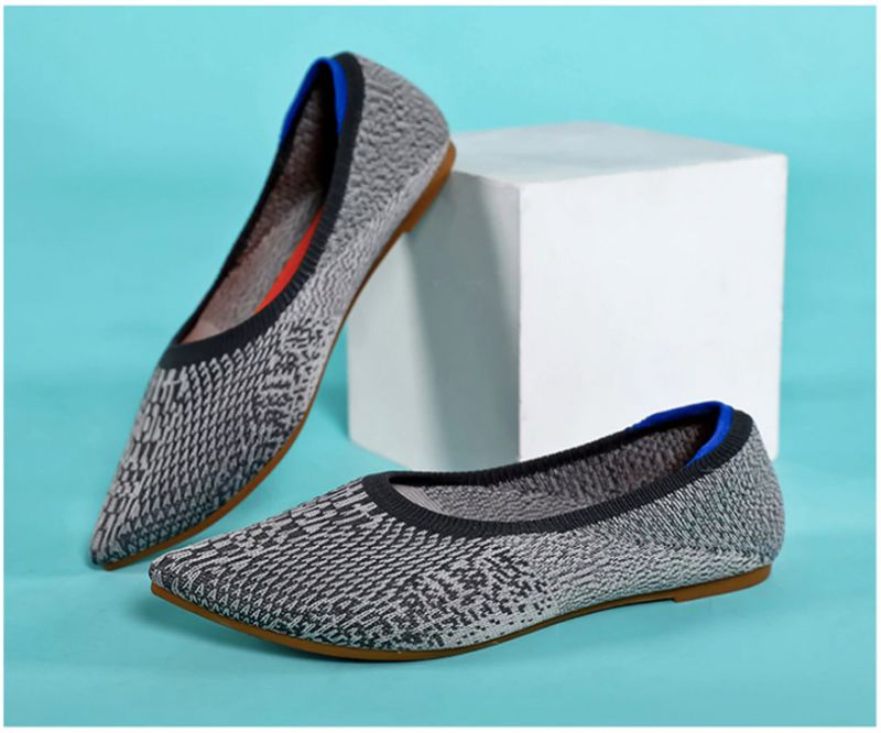 Ninsar Dames Platte Zwarte Schoenen - Zwart