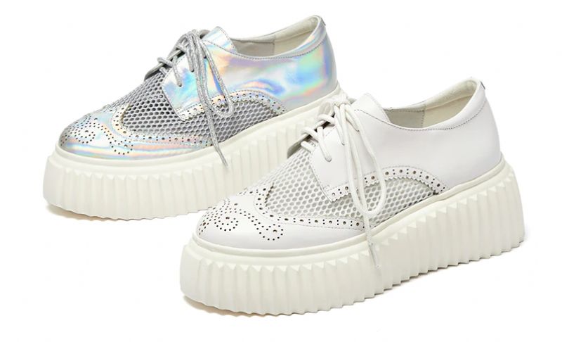 Nix Dames Platform Oxford Schoenen - Zilver