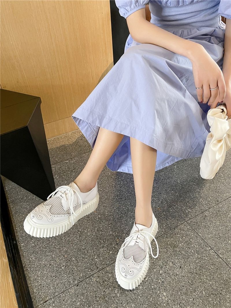 Nix Dames Platform Oxford Schoenen - Zilver