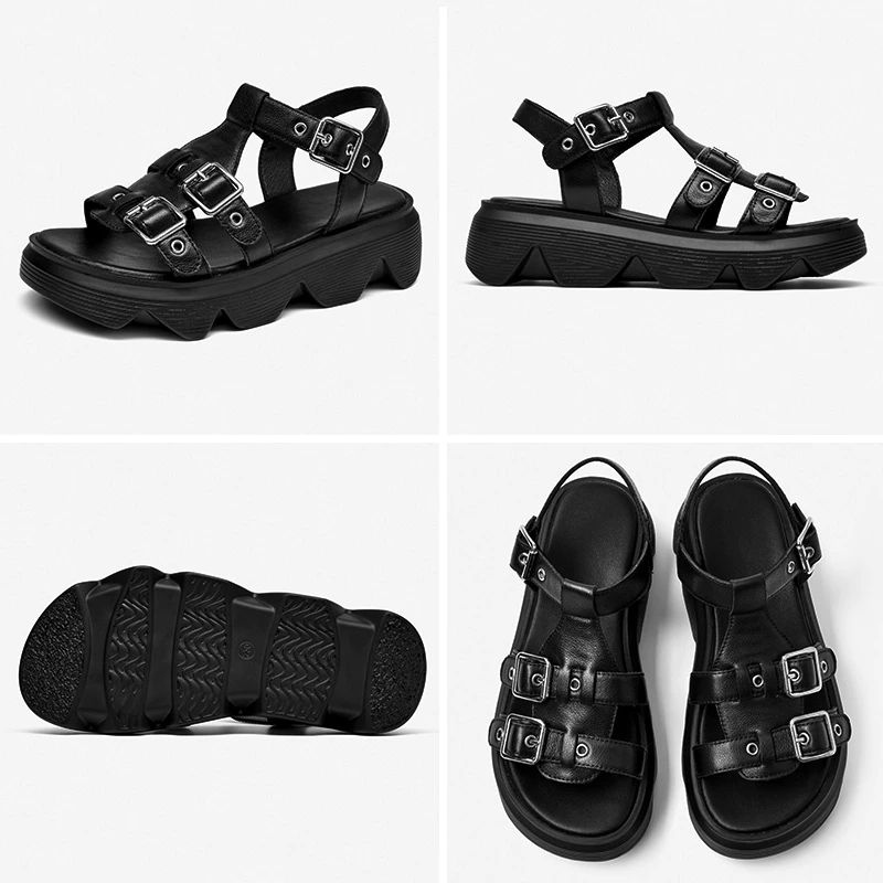 Noel Dames Platform Sandaal - Zwart