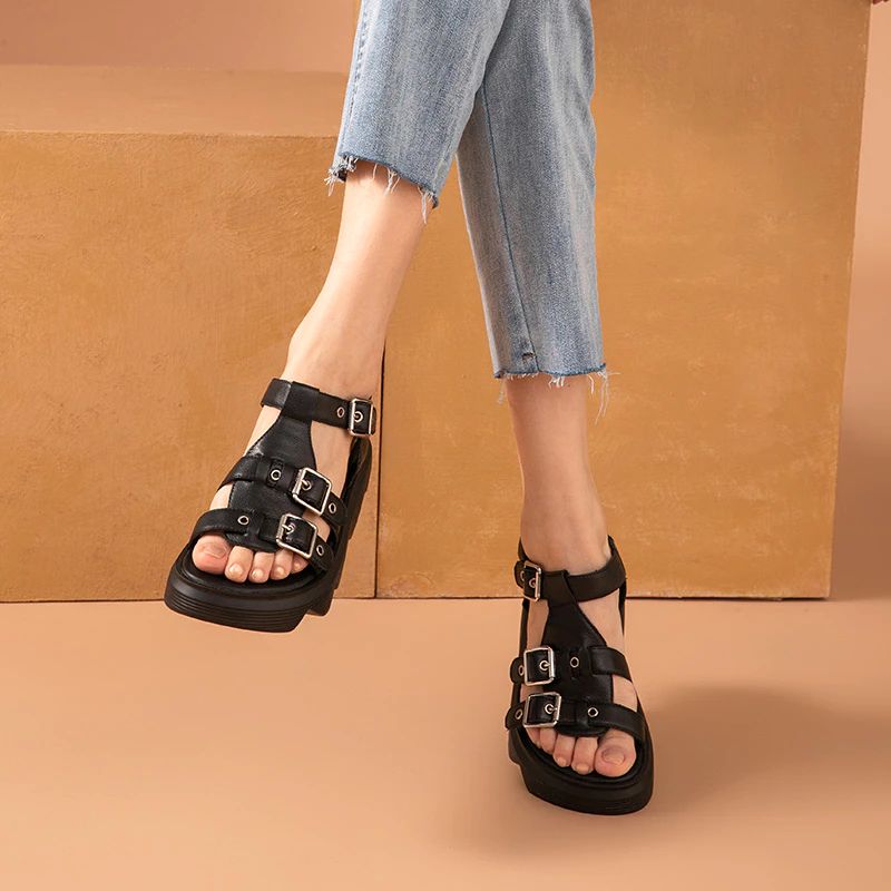 Noel Dames Platform Sandaal - Zwart