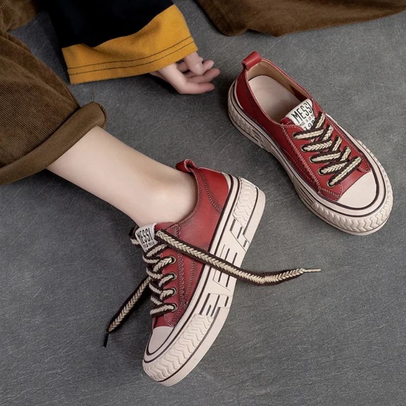 Norys Dames Comfortabele Veter Sneakers - Groen