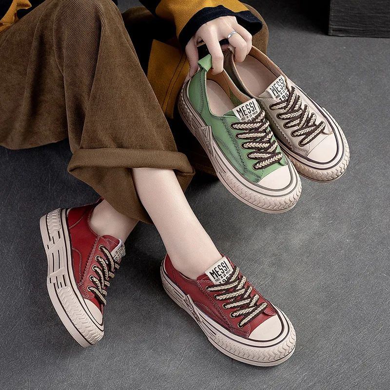 Norys Dames Comfortabele Veter Sneakers - Groen
