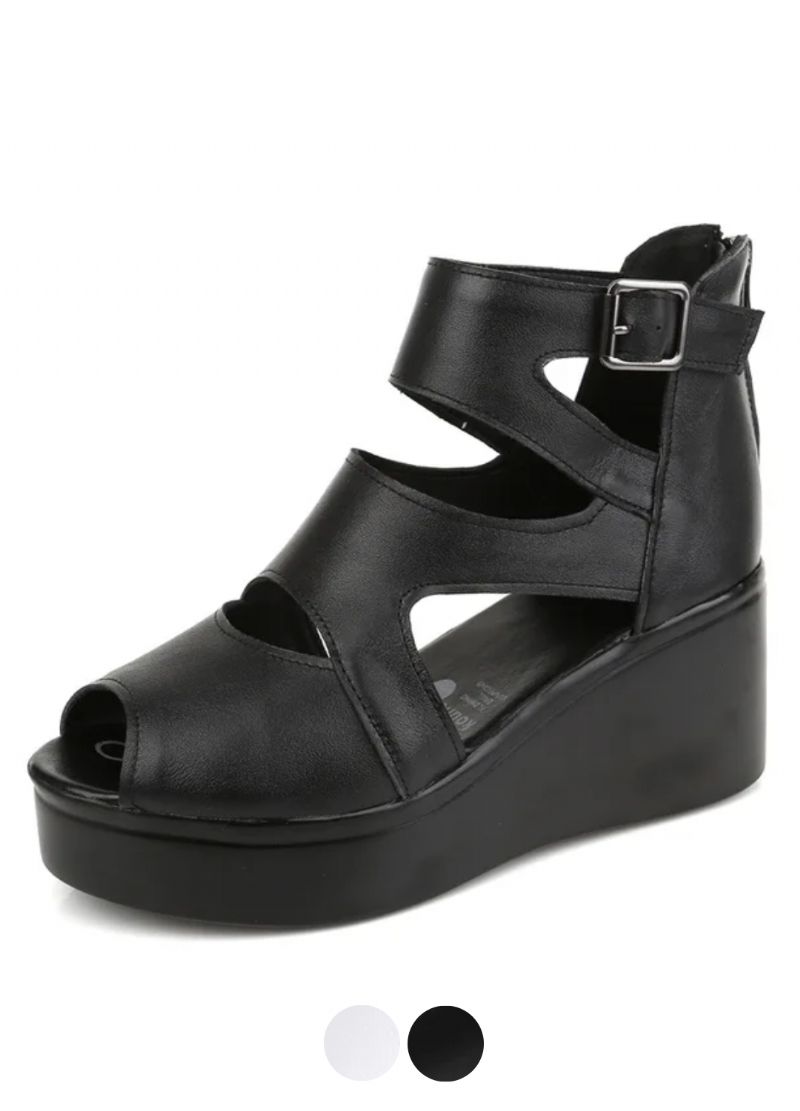 Norys Dames Platform Open Toe Sandalen