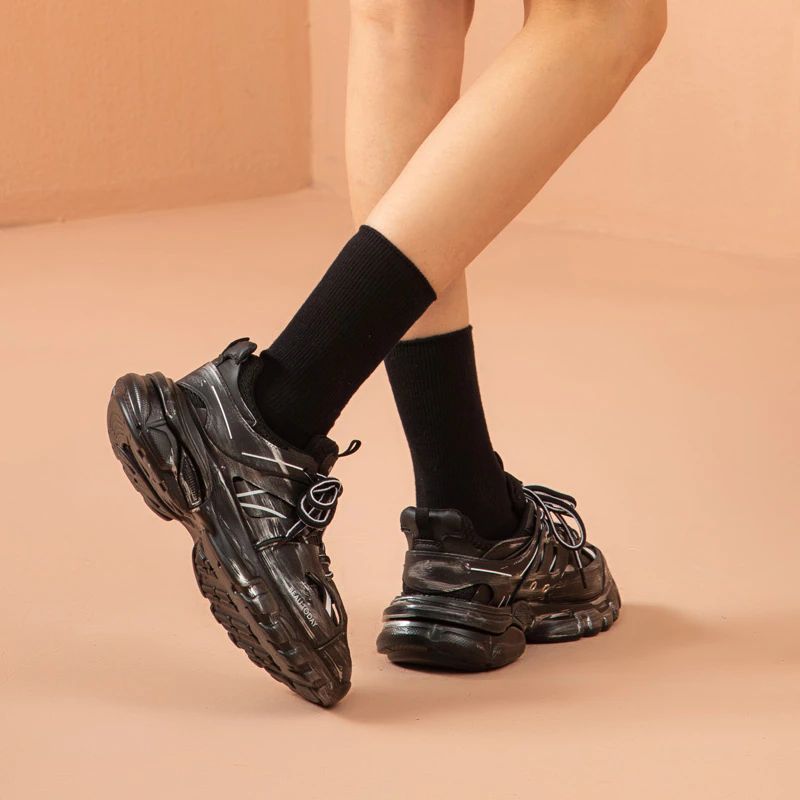 Novak Dames Hoogwaardige Sneaker - Zwart Zilver