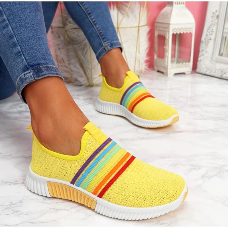 Nurul Dames Slip-on Platte Casual Schoenen - Geel