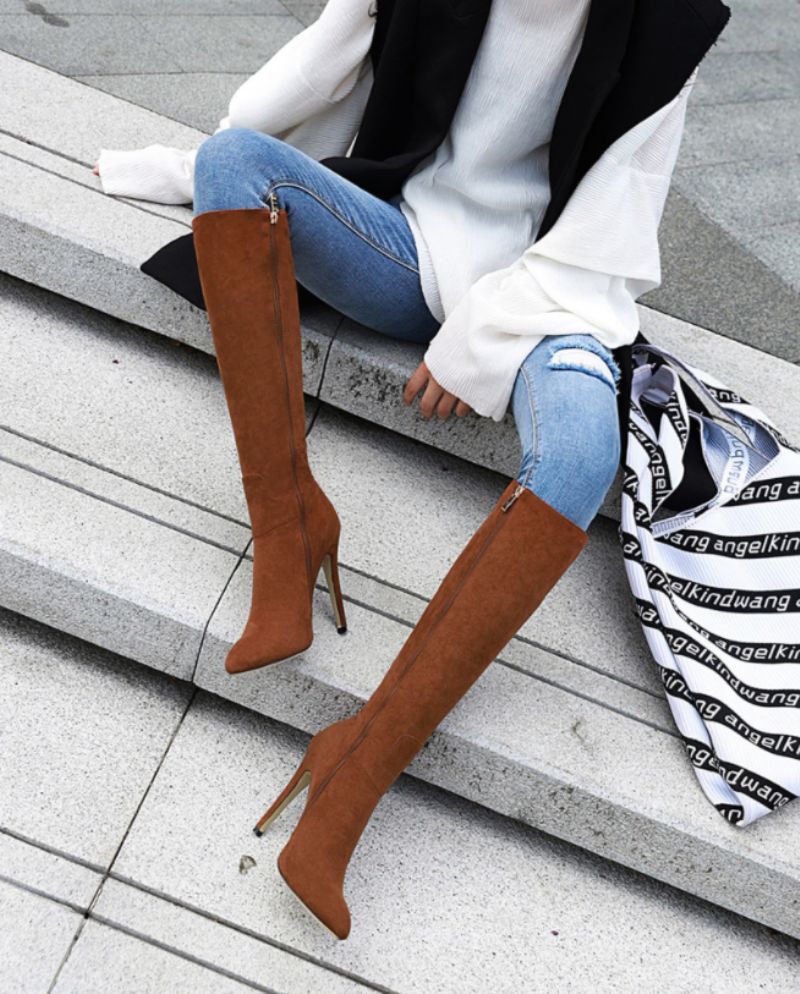 Nurys Boots Knielengte - Abrikoos