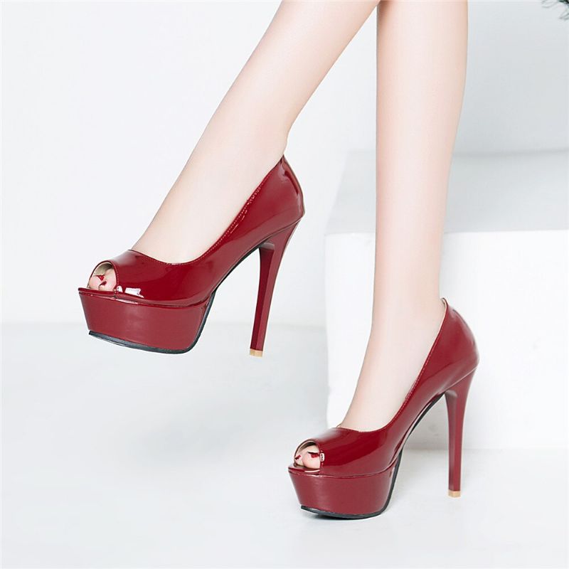 Ohana Dames Elegante Leren Hakken - Rood
