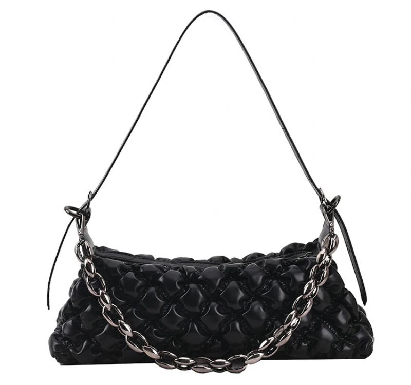 Ohana Dames Retro Geplooide Handtas - Zwart