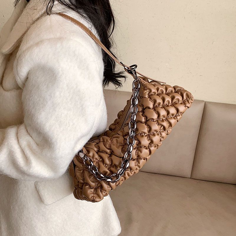 Ohana Dames Retro Geplooide Handtas - Zwart