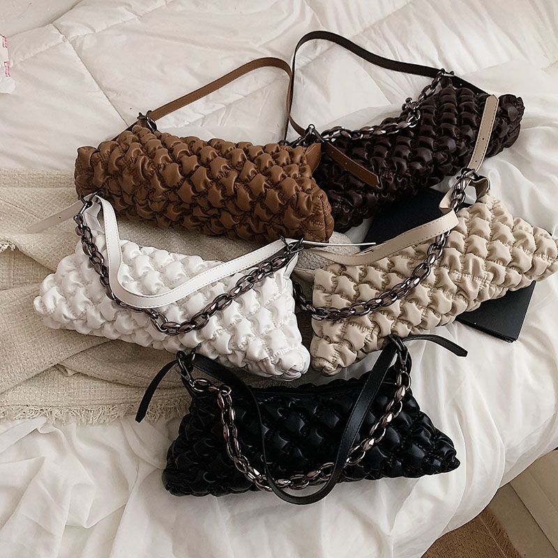 Ohana Dames Retro Geplooide Handtas - Zwart