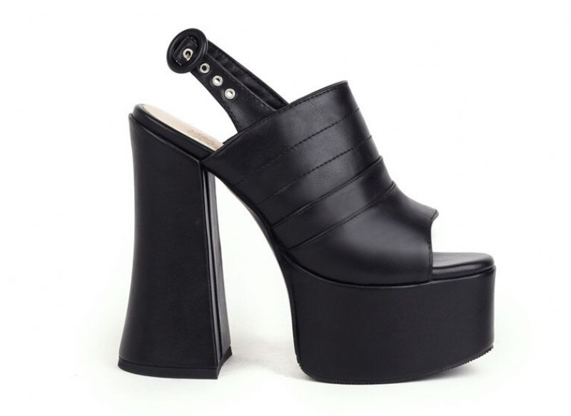 Olena Dames Platform Hakken - Zwart