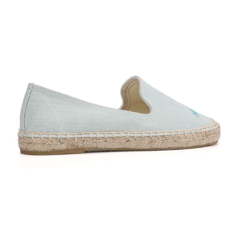 Olga Dames Borduurwerk Espadrilles - Hemelsblauw