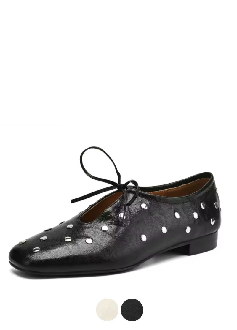 Olga Dames Casual Rivets Hakken Platte Schoenen