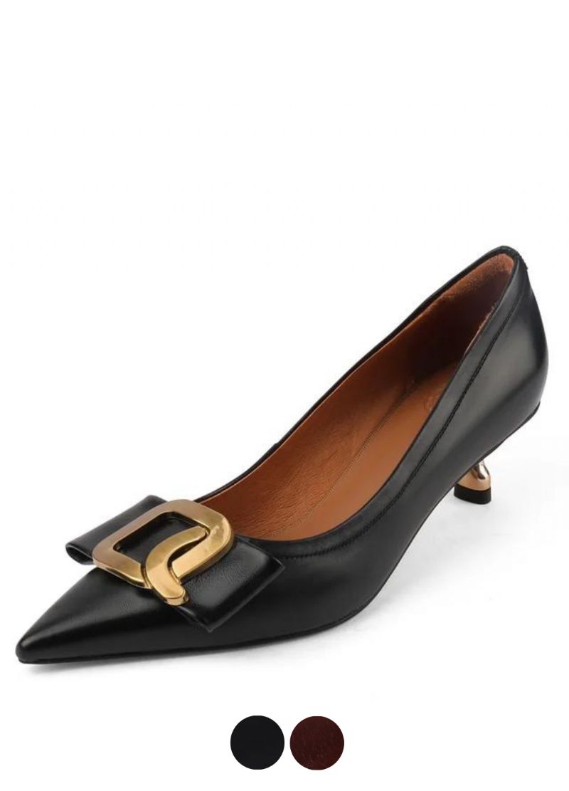 Olga Dames Leren Puntige Neus Pumps