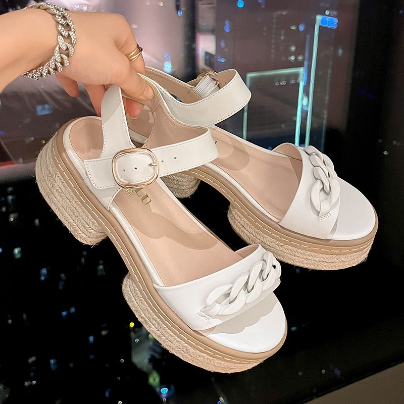 Olga Dames Platform Casual Sandalen - Geel