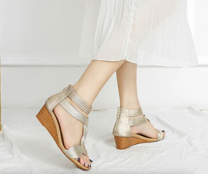 Olga Dames Wedges - Ga ld