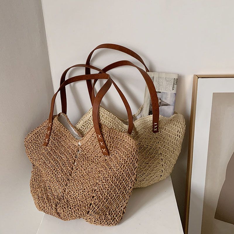 Oliver Handtas Voor Dames Geweven Strand - Kaki