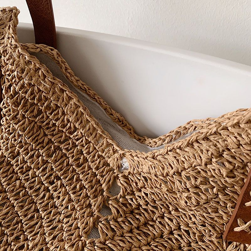 Oliver Handtas Voor Dames Geweven Strand - Kaki