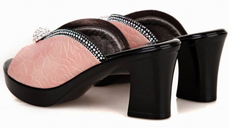 Olivia Comfortabele Leren Platform Sandaal Voor Dames - Zwart