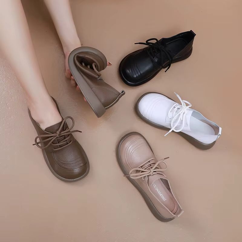 Olivia Dames Platte Loafers - Abrikoos