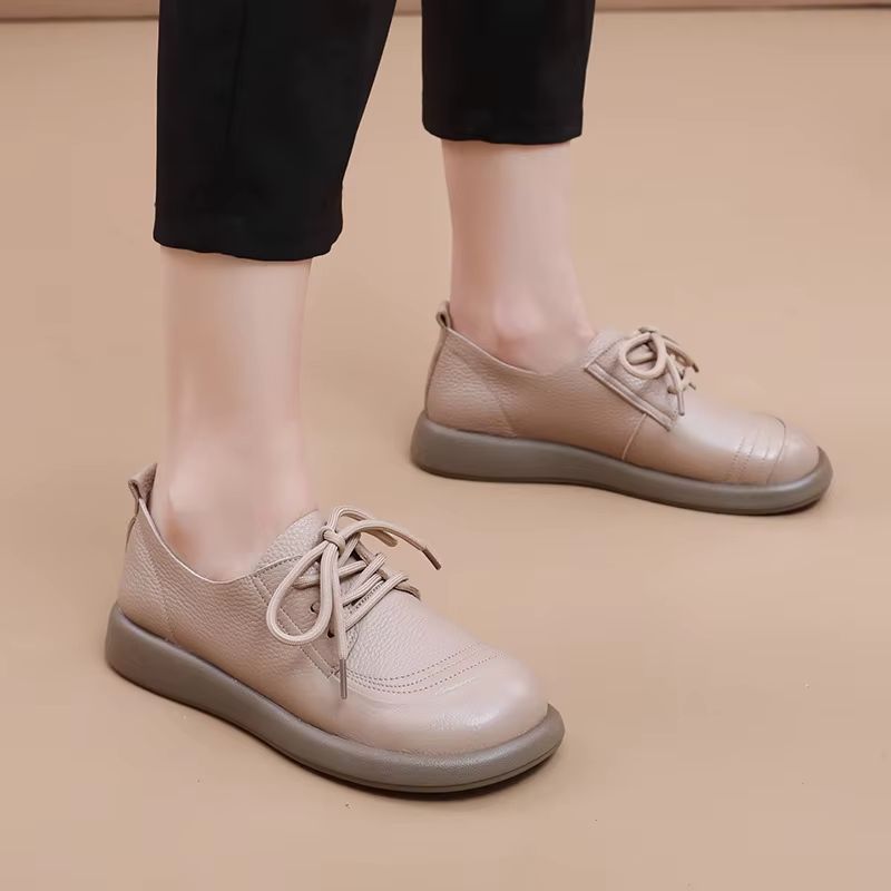 Olivia Dames Platte Loafers - Abrikoos