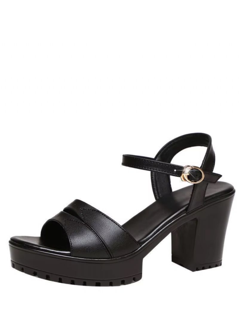 Olivia Dames Vierkante Hakken Sandalen