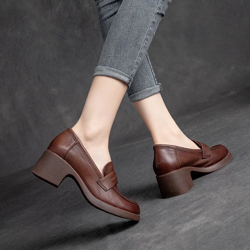 Omary Dames Vierkante Hak Pumps - Zwart