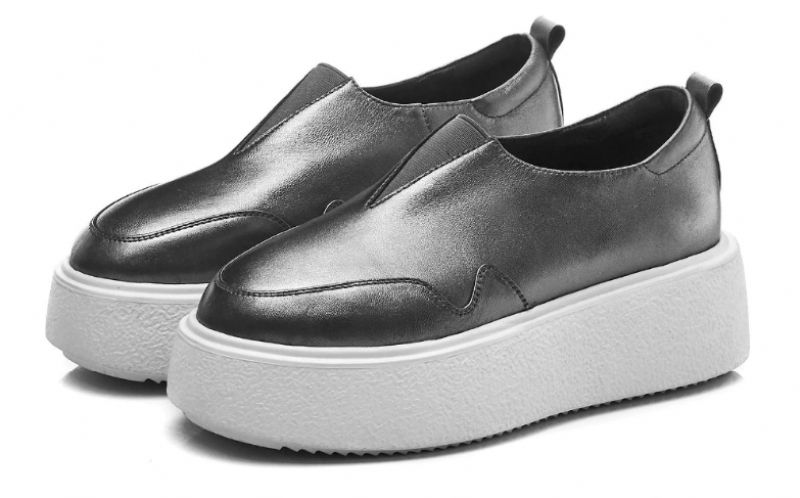 Omi Dames Platform Casual Gevulkaniseerde Schoenen - Zilver