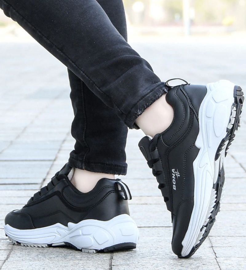 Onyinye Dames Sneaker Wedge Tennisschoenen - Zwart