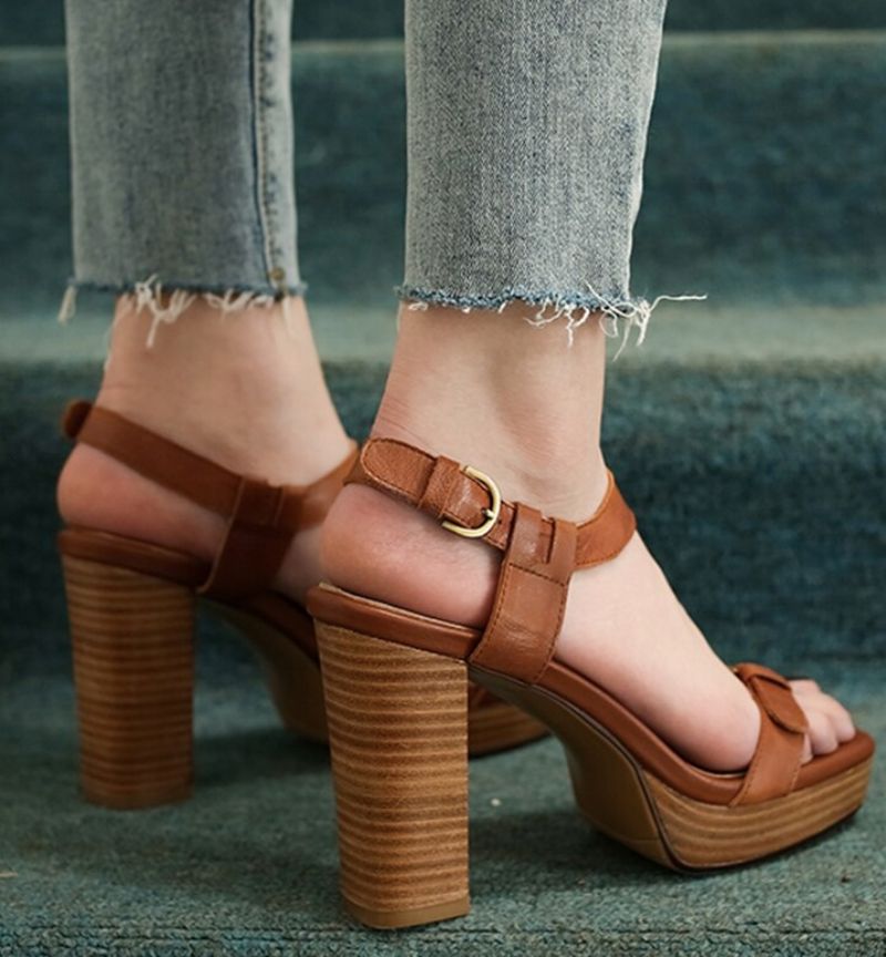 Opalo Dames Sandalen Schoenen - Bruin