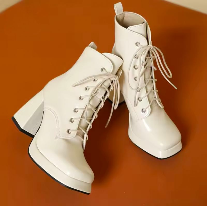 Ophelia Dames Hoge Hakken Veterschoenen - Zwart