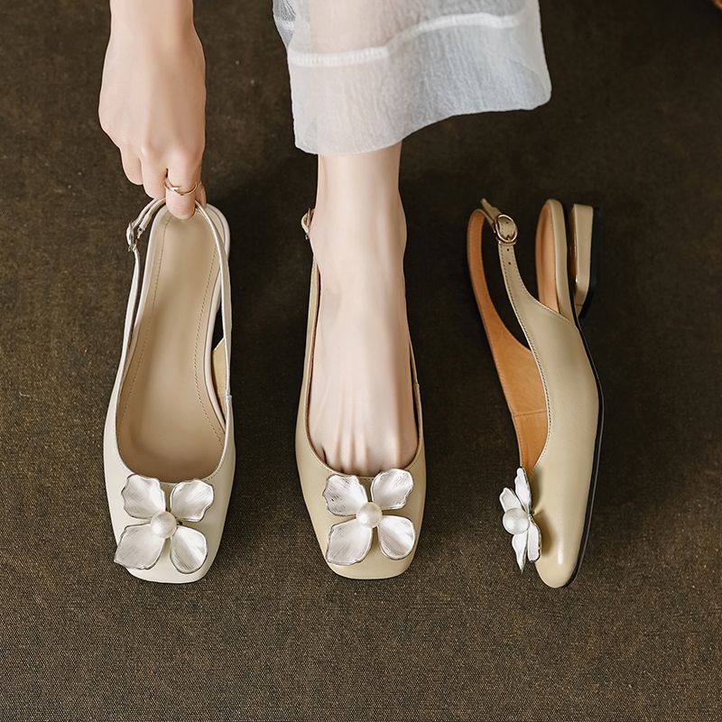 Oriana Dames Lage Hak Dress Sandalen - Beige