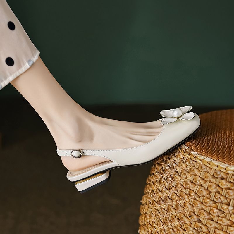 Oriana Dames Lage Hak Dress Sandalen - Beige