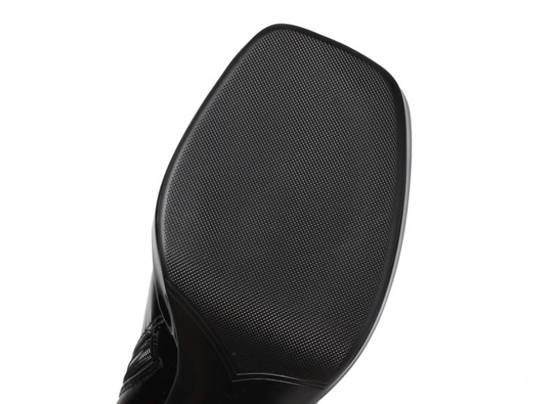 Oriana Dames Lange Herfst Laarzen - Zwart Leer