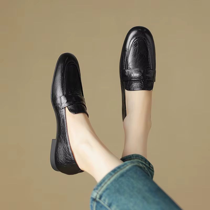 Oriana Dames Leren Casual Loafers - Zwart